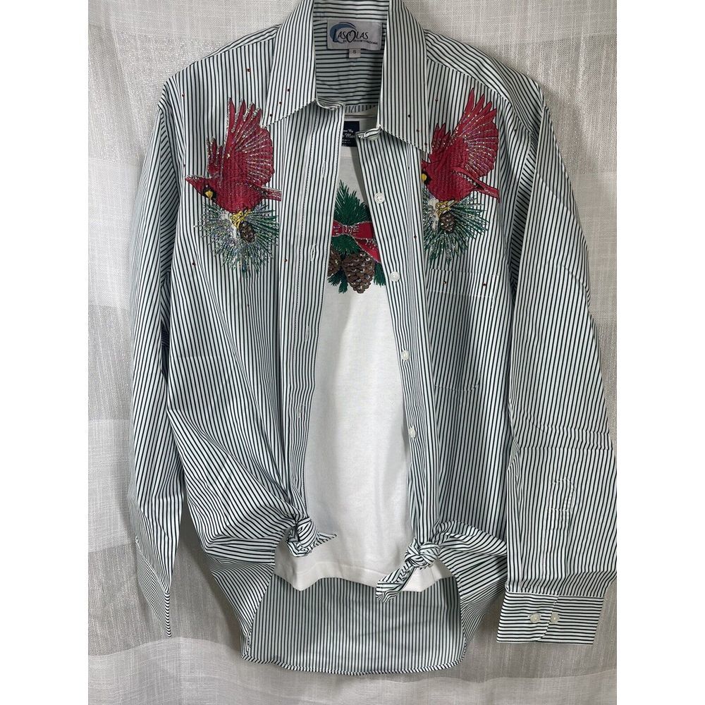 Las Olas Women’s Cardinal Holiday‎ Shirt Set Size Small NEW Christmas Gift